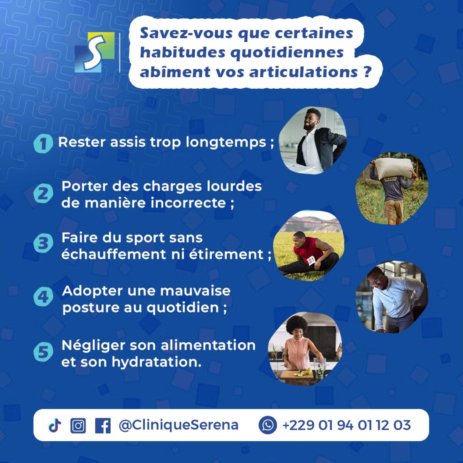Savez-vous que certaines habitudes quotidiennes abiment vos articulations ?